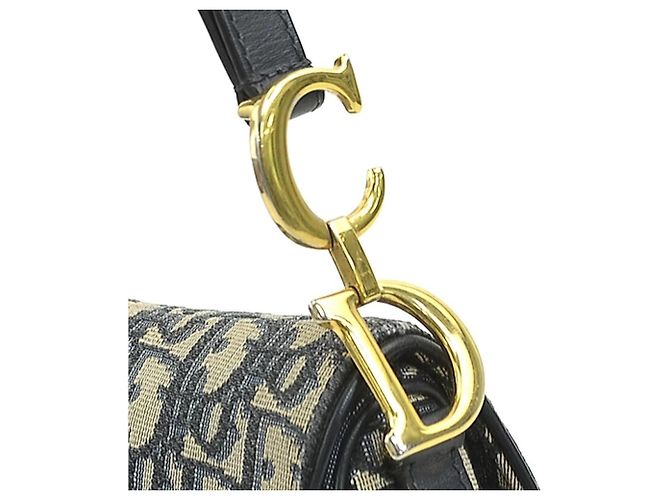 Sattel Tasche aus Marine Canvas und Leder von Christian Dior Marineblau - Ansicht 11
