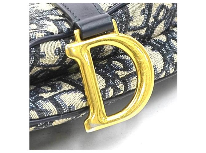 Sattel Tasche aus Marine Canvas und Leder von Christian Dior Marineblau - Ansicht 13