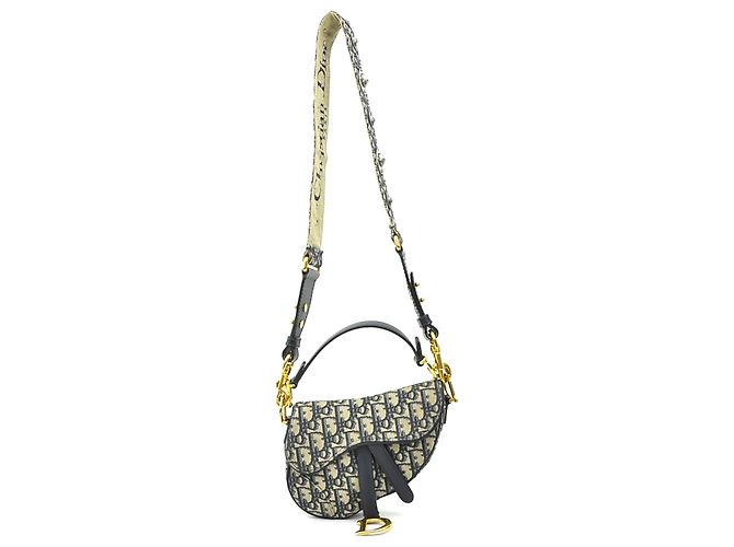 Sattel Tasche aus Marine Canvas und Leder von Christian Dior Marineblau - Ansicht 16