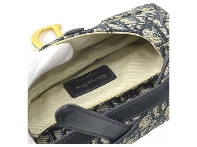 Sattel Tasche aus Marine Canvas und Leder von Christian Dior Marineblau - Ansicht 5