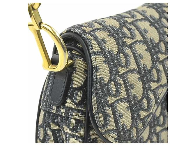 Sattel Tasche aus Marine Canvas und Leder von Christian Dior Marineblau - Ansicht 6