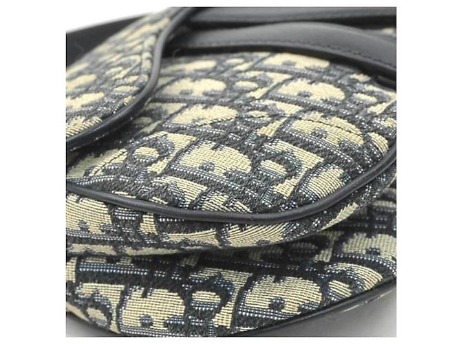 Sattel Tasche aus Marine Canvas und Leder von Christian Dior Marineblau - Ansicht 7
