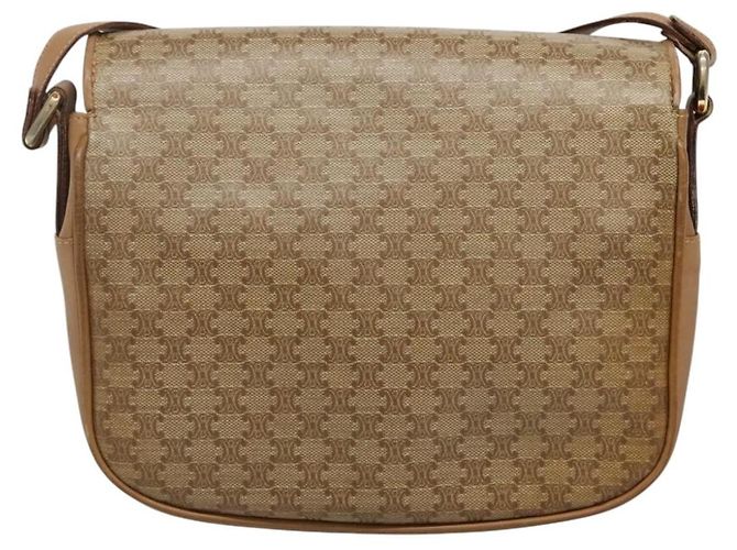 Céline Celine Vintage Macadam Canvas and Leather Beige - vista 2