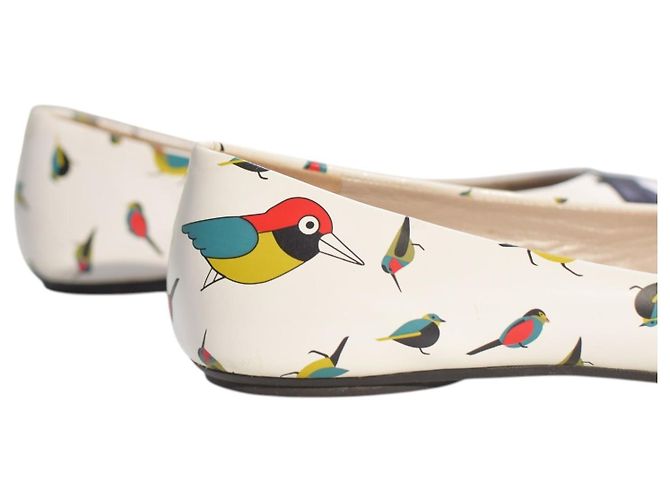 Bailarinas de cuero blanco con estampado de pájaro Marc by Marc Jacobs para mujeres EU 36 US 6 Multicolor - vista 11