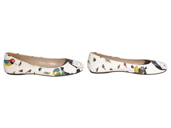 Bailarinas de cuero blanco con estampado de pájaro Marc by Marc Jacobs para mujeres EU 36 US 6 Multicolor - vista 2