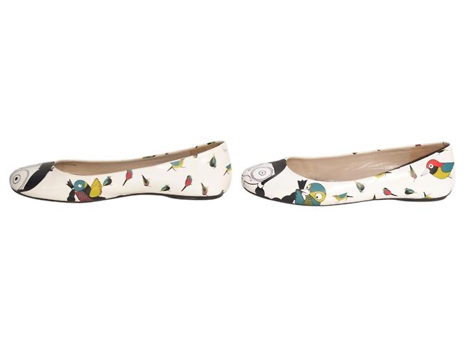 Bailarinas de cuero blanco con estampado de pájaro Marc by Marc Jacobs para mujeres EU 36 US 6 Multicolor - vista 3
