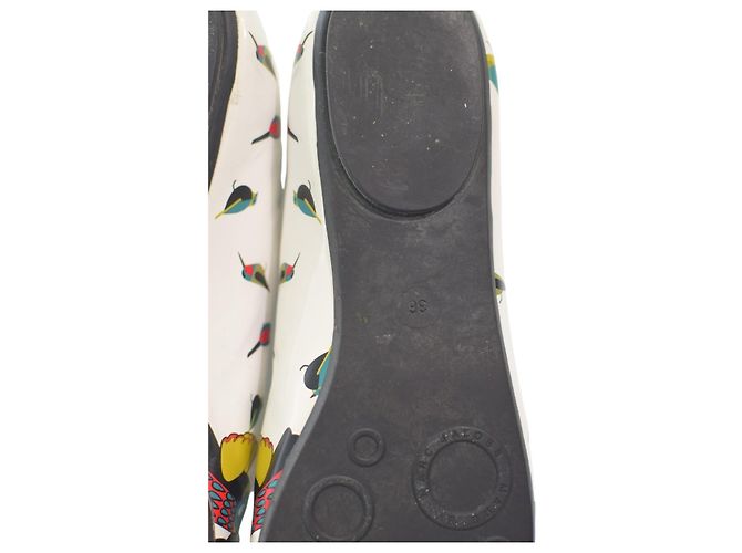 Bailarinas de cuero blanco con estampado de pájaro Marc by Marc Jacobs para mujeres EU 36 US 6 Multicolor - vista 6