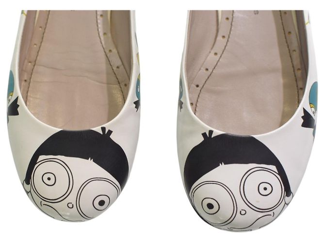 Bailarinas de cuero blanco con estampado de pájaro Marc by Marc Jacobs para mujeres EU 36 US 6 Multicolor - vista 7