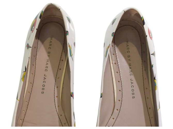 Bailarinas de cuero blanco con estampado de pájaro Marc by Marc Jacobs para mujeres EU 36 US 6 Multicolor - vista 8