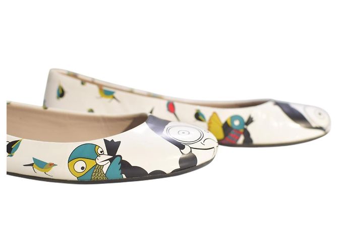 Bailarinas de cuero blanco con estampado de pájaro Marc by Marc Jacobs para mujeres EU 36 US 6 Multicolor - vista 9
