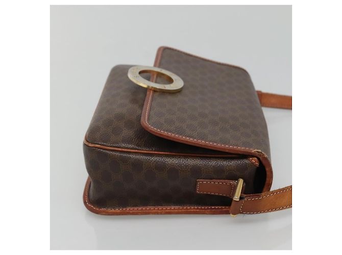Céline Celine Vintage Macadam Canvas and Leather Marrone - vista 3