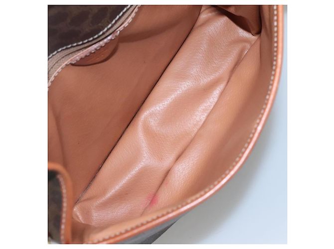 Céline Celine Vintage Macadam Canvas and Leather Marrone - vista 5