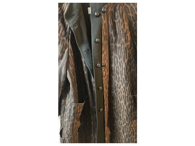 Autre Marque Cappotto da uomo con stampa leopardata Marrone Nero - vista 6