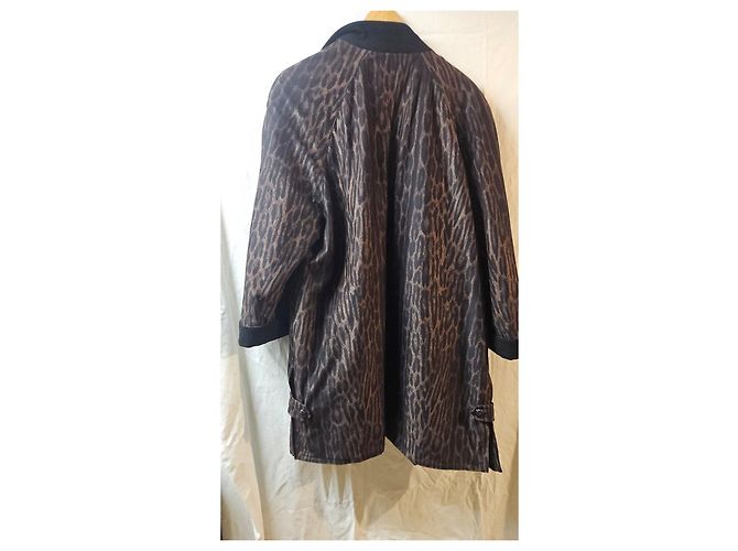 Autre Marque Cappotto da uomo con stampa leopardata Marrone Nero - vista 7