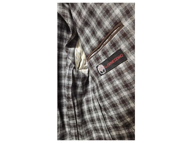Autre Marque PAOLONI Blazer a quadri da uomo Marrone Grigio - vista 6