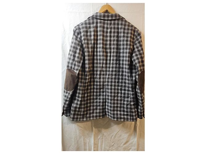Autre Marque PAOLONI Blazer a quadri da uomo Marrone Grigio - vista 7