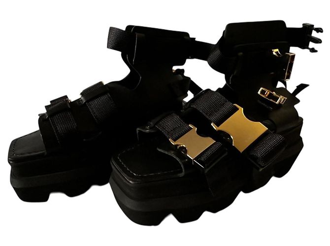 Sandali in pelle e gomma Sacai Platform - vista 7