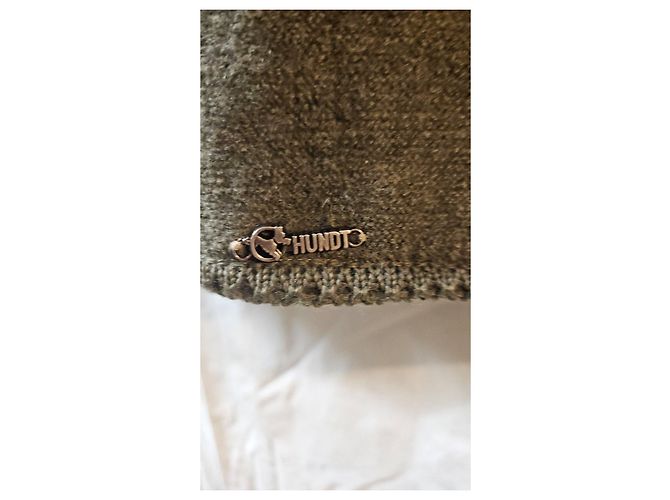 Autre Marque Green wool jacket with cable pattern and buttons - view 3