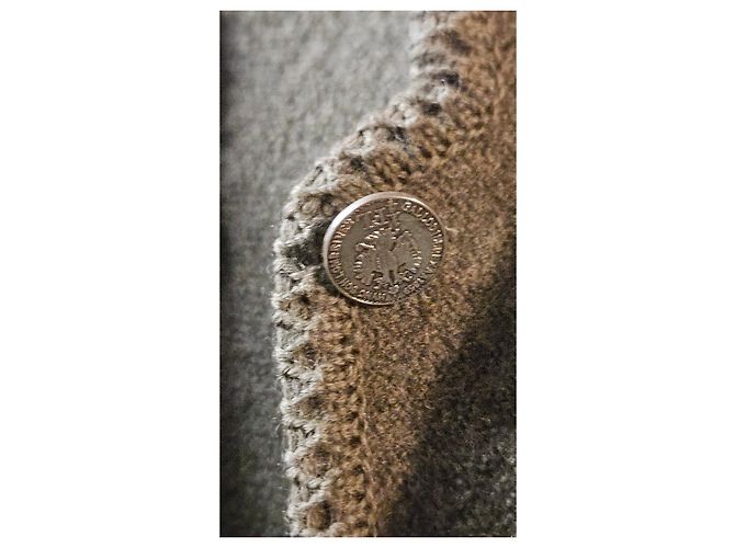 Autre Marque Green wool jacket with cable pattern and buttons - view 5