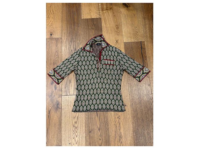 Polo in maglia multicolore Etro Verde - vista 3