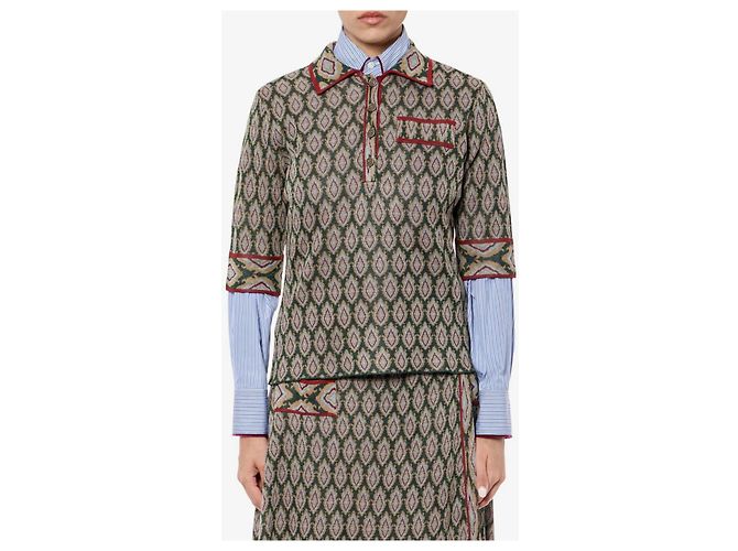 Polo in maglia multicolore Etro Verde - vista 7