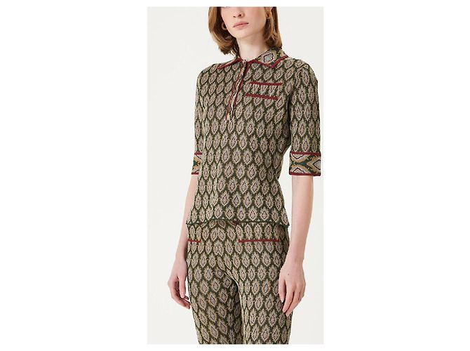 Polo in maglia multicolore Etro Verde - vista 8