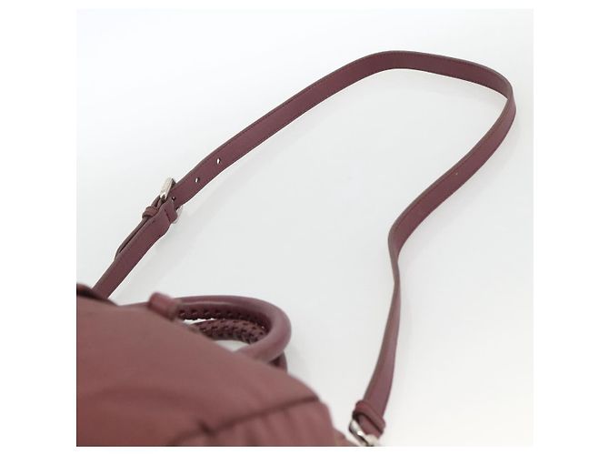 PRADA Borsa a Mano Nylon 2 vie Bordeaux Argento Auth BSZ102A Bordò - vista 15