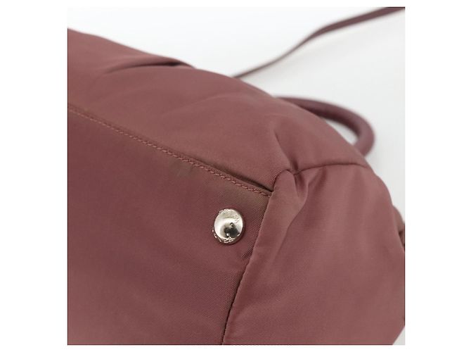 PRADA Borsa a Mano Nylon 2 vie Bordeaux Argento Auth BSZ102A Bordò - vista 17