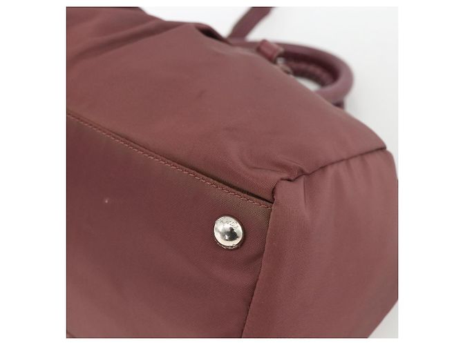 PRADA Borsa a Mano Nylon 2 vie Bordeaux Argento Auth BSZ102A Bordò - vista 9