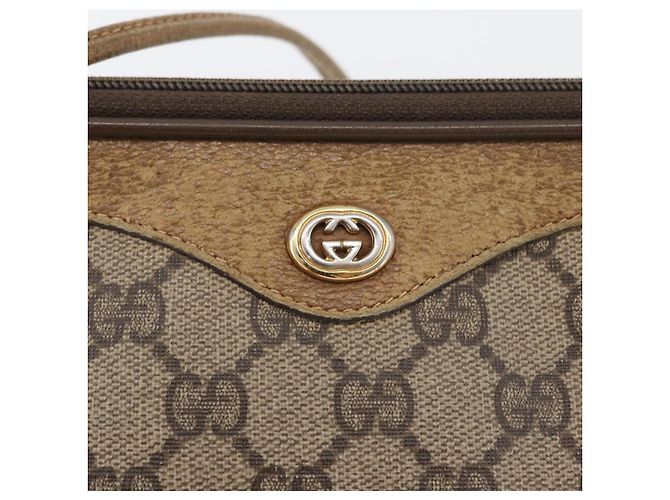 Gucci Borsa a Spalla GG Supreme PVC Beige Oro 97 02 068 Auth 173940 D'oro - vista 14