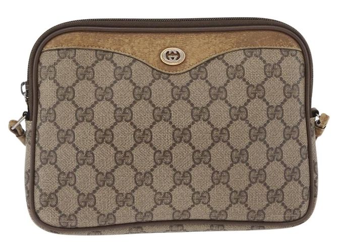 Gucci Borsa a Spalla GG Supreme PVC Beige Oro 97 02 068 Auth 173940 D'oro - vista 2
