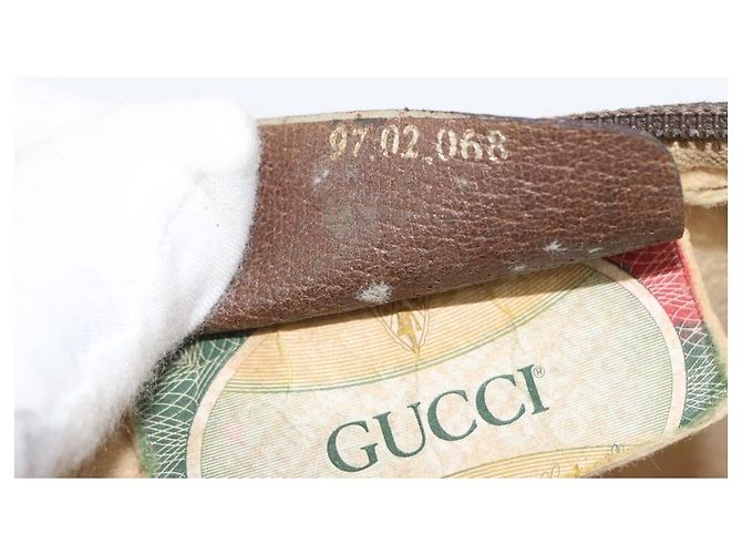 Gucci Borsa a Spalla GG Supreme PVC Beige Oro 97 02 068 Auth 173940 D'oro - vista 20