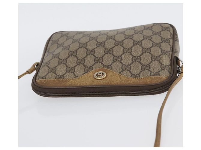 Gucci Borsa a Spalla GG Supreme PVC Beige Oro 97 02 068 Auth 173940 D'oro - vista 6