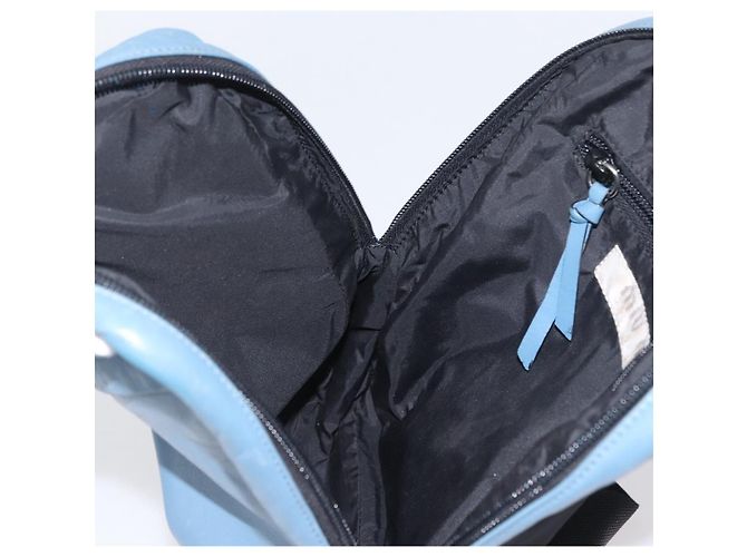 Borsa a Spalla Miu Miu in Pelle Azzurra Auth bs33816 Blu chiaro - vista 20