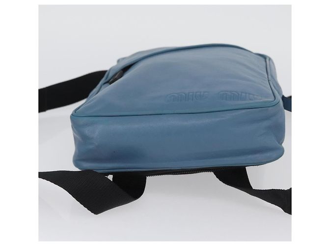 Borsa a Spalla Miu Miu in Pelle Azzurra Auth bs33816 Blu chiaro - vista 6