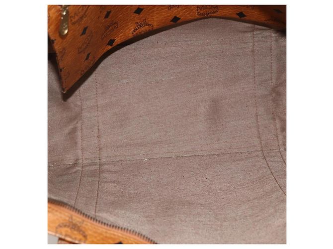 Borsa a Spalla MCM Vicetos Logogram in Pelle PVC Marrone Oro Auth 172152 D'oro - vista 17