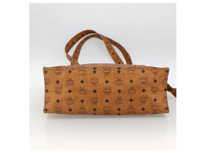 Borsa a Spalla MCM Vicetos Logogram in Pelle PVC Marrone Oro Auth 172152 D'oro - vista 9