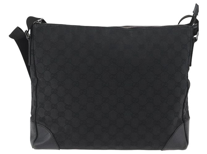 Borsa a Spalla GG Canvas Gucci Nera Argento 110054 Auth ka2902 Nero - vista 3