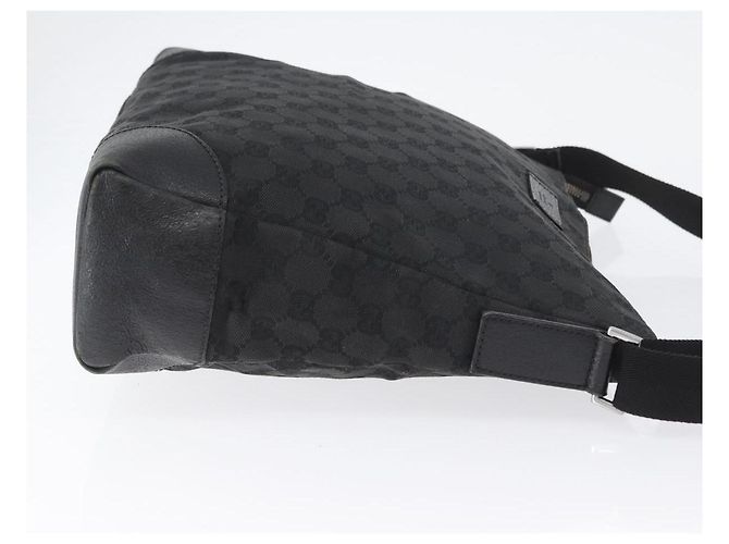 Borsa a Spalla GG Canvas Gucci Nera Argento 110054 Auth ka2902 Nero - vista 4