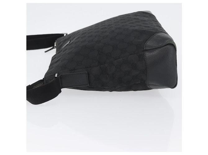 Borsa a Spalla GG Canvas Gucci Nera Argento 110054 Auth ka2902 Nero - vista 5