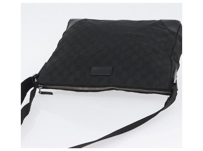 Borsa a Spalla GG Canvas Gucci Nera Argento 110054 Auth ka2902 Nero - vista 6