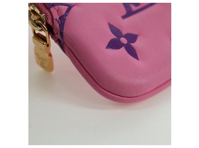 LOUIS VUITTON Monogram Lanyard Milty Pochette Monedero MP3072 LV Auth 172443M Rosa - vista 14