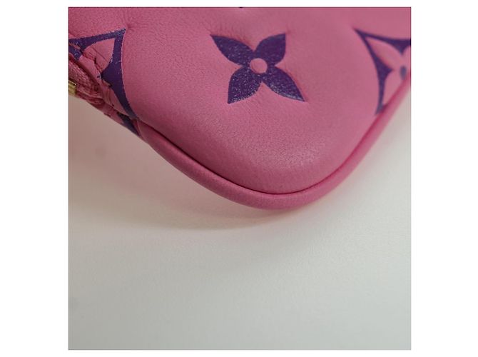 LOUIS VUITTON Monogram Lanyard Milty Pochette Monedero MP3072 LV Auth 172443M Rosa - vista 16