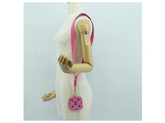 LOUIS VUITTON Monogram Lanyard Milty Pochette Monedero MP3072 LV Auth 172443M Rosa - vista 21