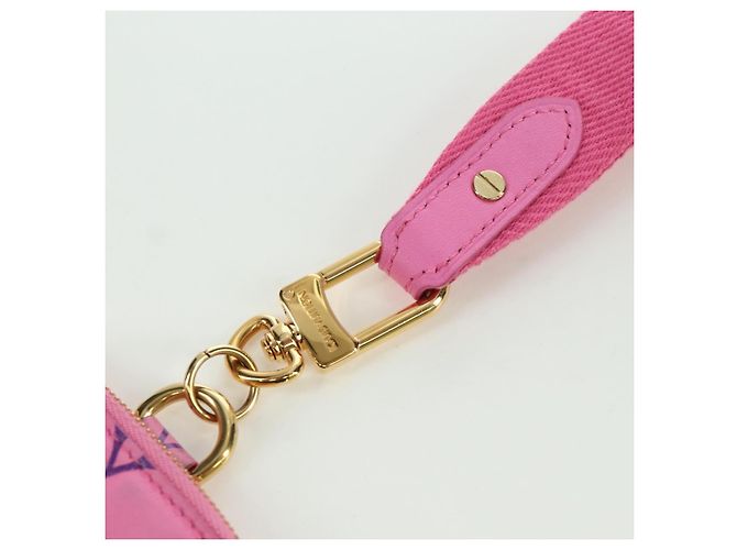 LOUIS VUITTON Monogram Lanyard Milty Pochette Monedero MP3072 LV Auth 172443M Rosa - vista 9