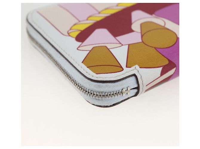 Hermès HERMES Azap Compact Seide in Leder Mehrfarbig Silber Auth LNZ572SAM Mehrfarben - Ansicht 11