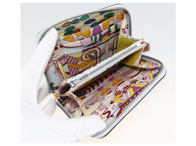 Hermès HERMES Azap Compact Seide in Leder Mehrfarbig Silber Auth LNZ572SAM Mehrfarben - Ansicht 13