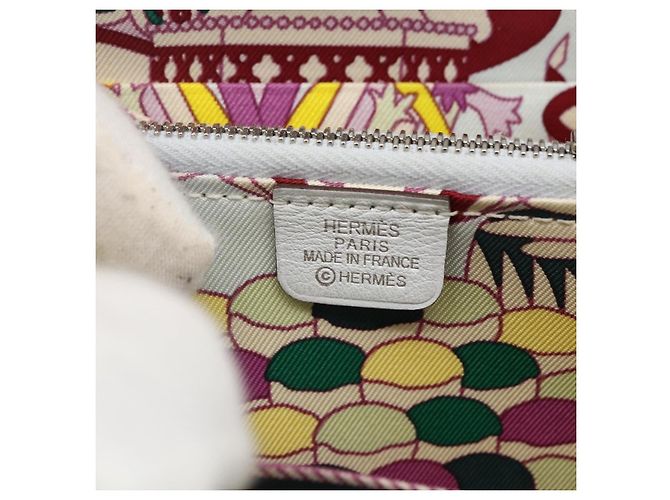 Hermès HERMES Azap Compact Seide in Leder Mehrfarbig Silber Auth LNZ572SAM Mehrfarben - Ansicht 14