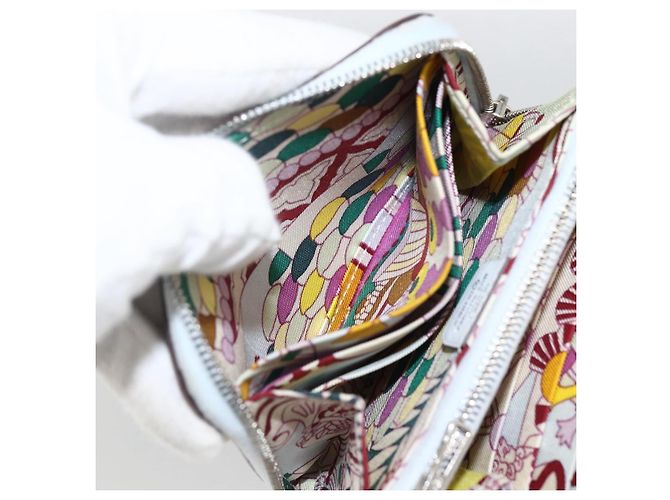 Hermès HERMES Azap Compact Seide in Leder Mehrfarbig Silber Auth LNZ572SAM Mehrfarben - Ansicht 15