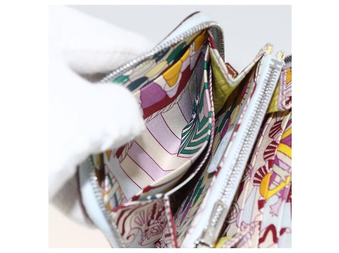 Hermès HERMES Azap Compact Seide in Leder Mehrfarbig Silber Auth LNZ572SAM Mehrfarben - Ansicht 16